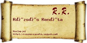 Rózsás Renáta névjegykártya